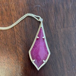 NEW WITH TAGS AND BOX Olivia Gold Long Pendant Necklace in Maroon Jade